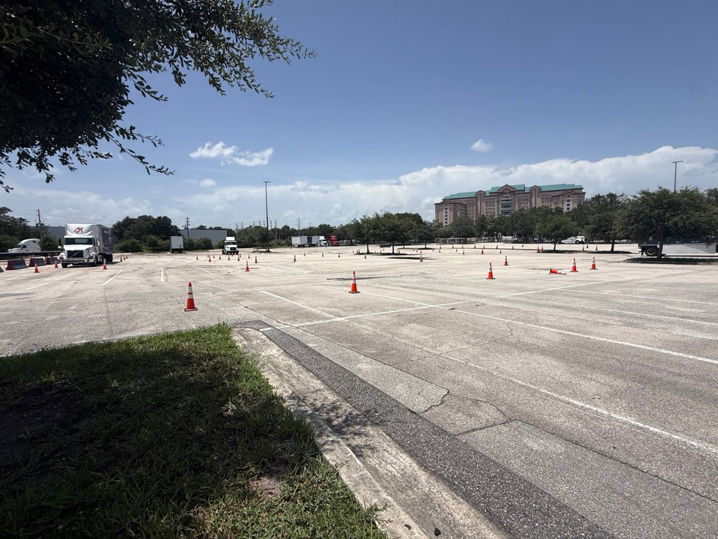 Cone course on the Moov training yard at the Florida Mall
